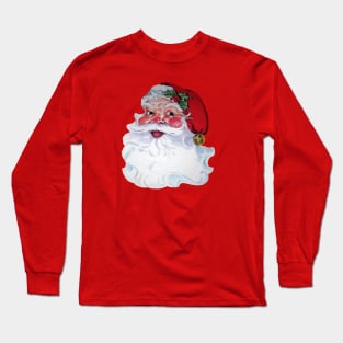 Vintage Santa Claus Jolly Face and Rosy Cheeks Long Sleeve T-Shirt